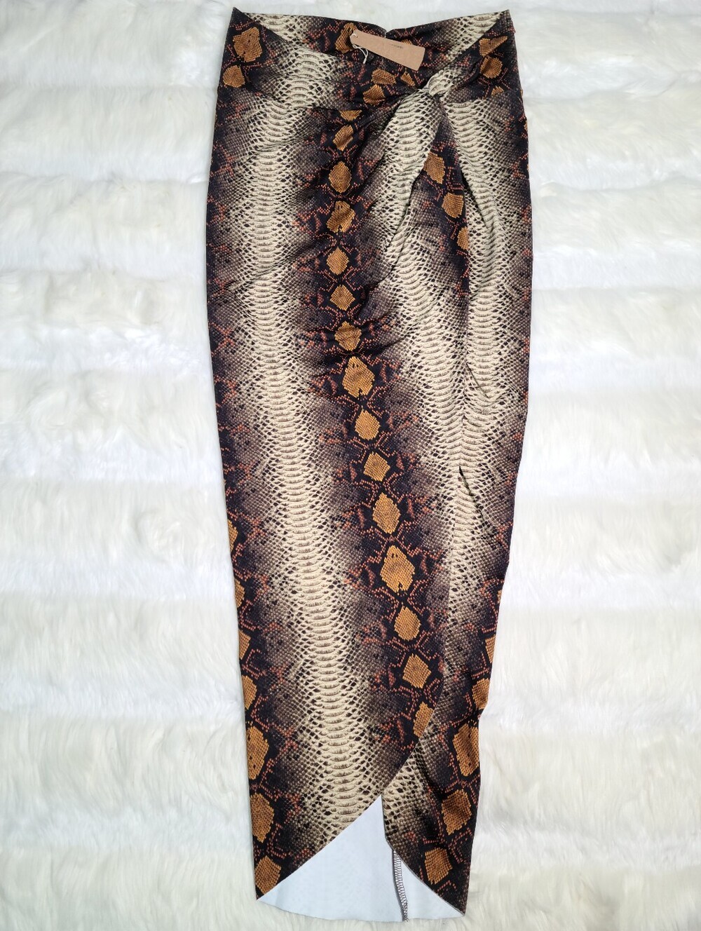 SKIMS Swim Sarong Skirt Desert Snake Print Women Medium NEW